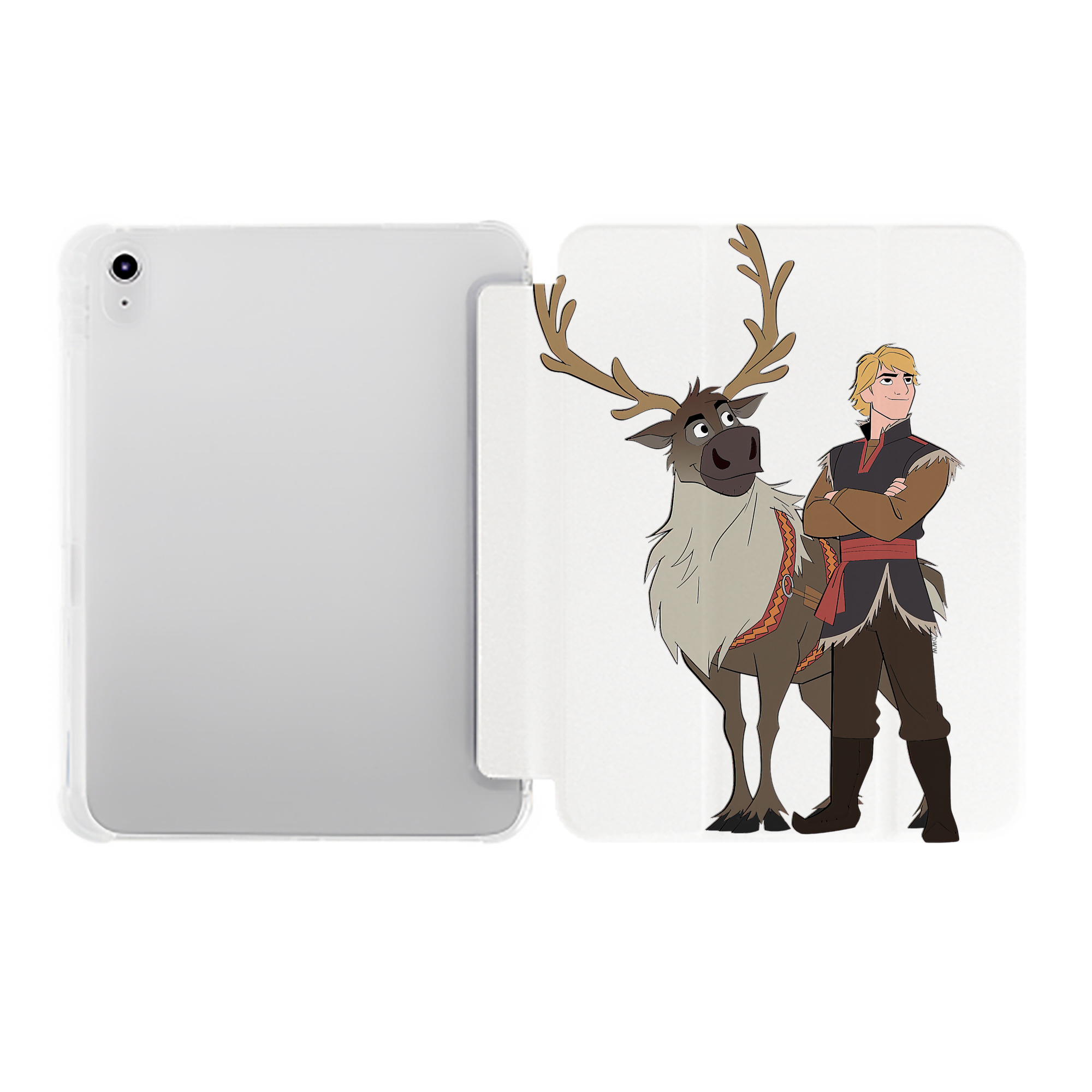 （画像用） アナと雪の女王 アンナ エルサ Frozen Anna Elsa IPad ケース ペン収納付き 三つ折りスタンド PUレザー×シリコン 対応機種9.5/10.5/10.9インチ